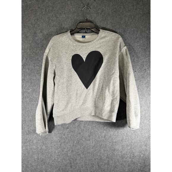 Old Navy Sweater Women Small Long Sleeve Cropped Graphic Print Crewneck Pullover - Picture 1 of 9